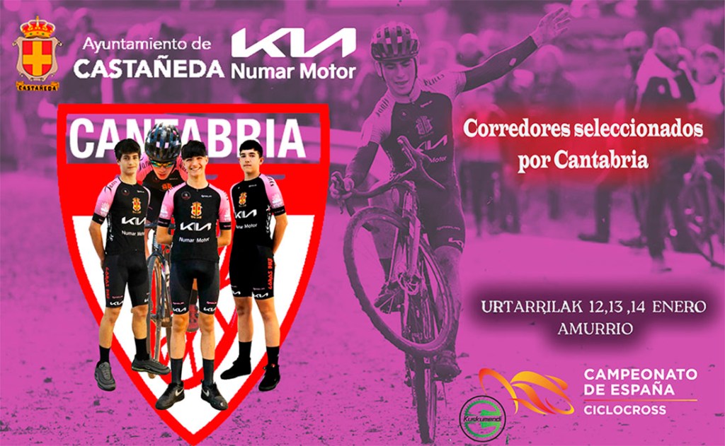 Cuatro corredores del Castañeda-KIA Numar Motor convocados con la Selección Cántabra para los Campeonatos de España de CX 2024 