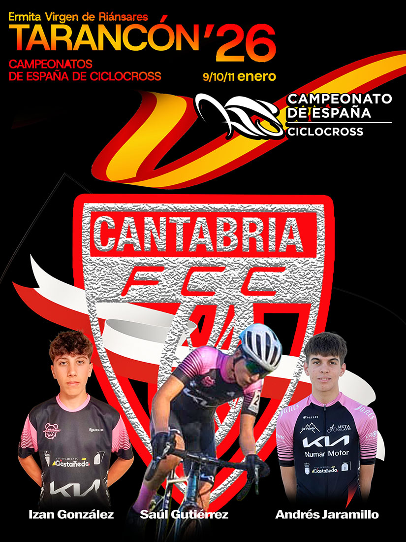 Tres ciclistas del Castañeda‑KIA, convocados para los Campeonatos de España de Ciclocross 2026 