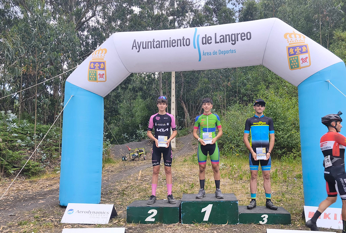 Saúl Gutiérrez a la izda. de la imagen como 2.º clasificado en la categoría cadete